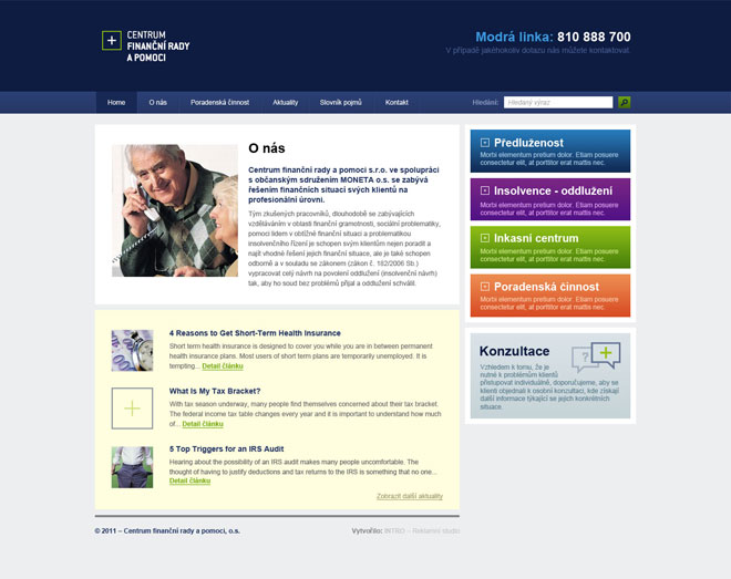 webdesign centra finanční rady a pomoci
