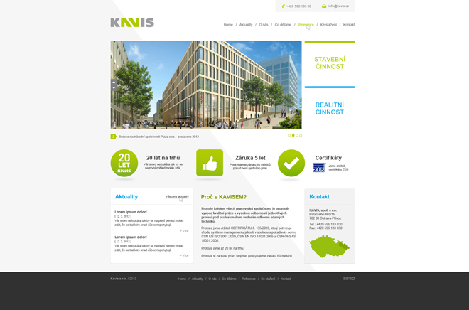 internetové stránky Kavis
